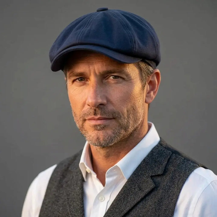 Men's Twill Newsboy Cap in a Structured Fit