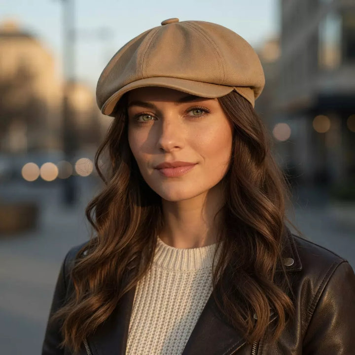 Men's Twill Newsboy Cap in a Structured Fit