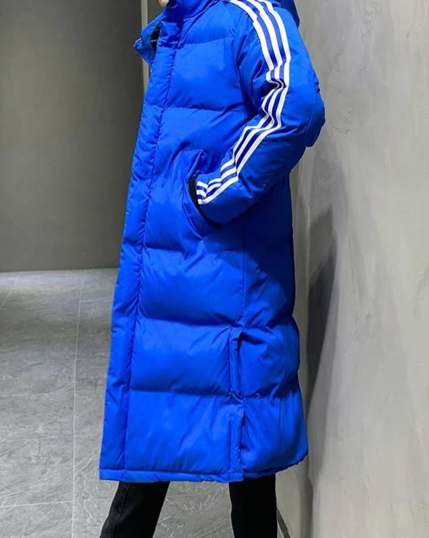 Men's Waterproof Long Puffer Jacket with Hood