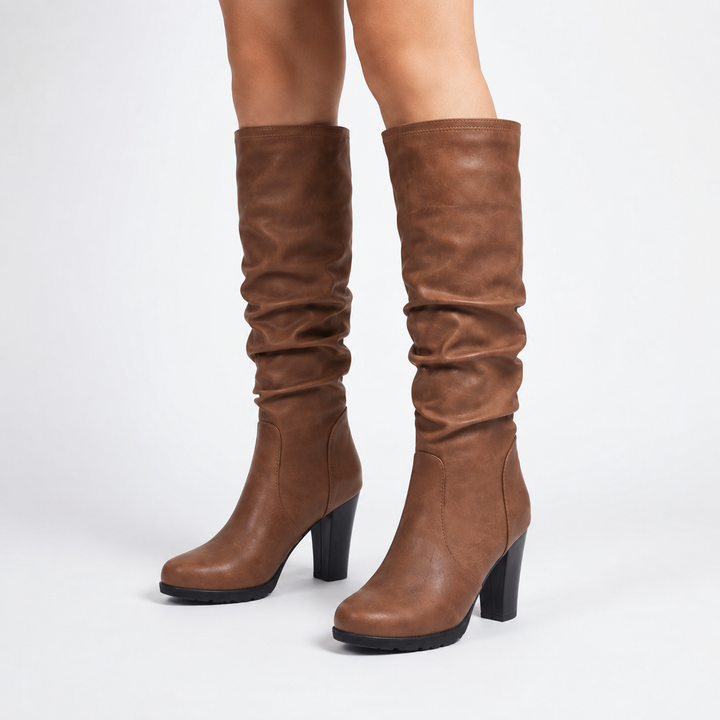 Women's Knee High Boots with Block Heel