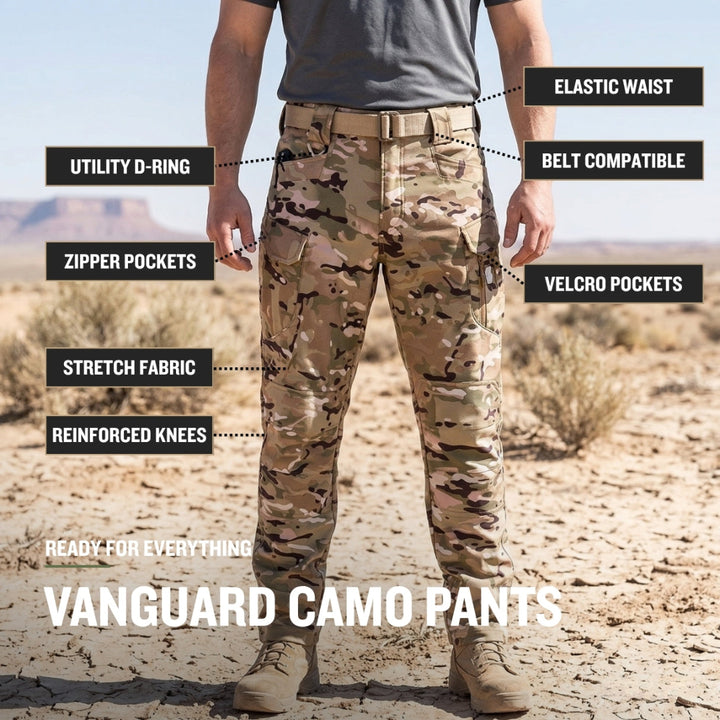 Men's Camo Cargo Pants with Multi Pockets