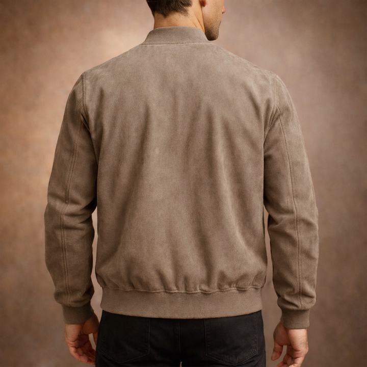 Men's Suede-Look Bomber Jacket in a Tailored Fit
