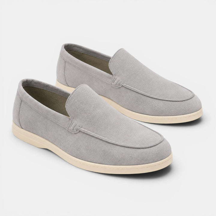 Men's Suede Moc-Toe Loafers with Contrast Sole
