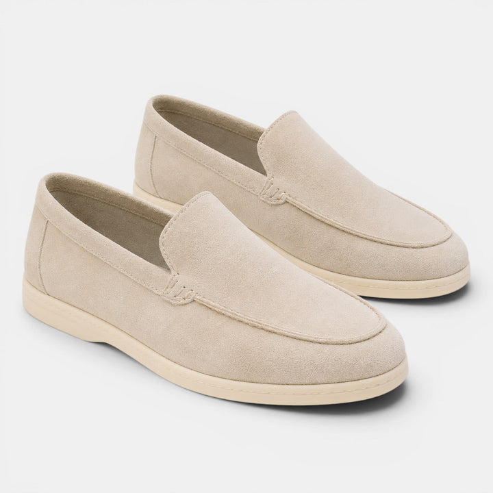 Men's Suede Moc-Toe Loafers with Contrast Sole