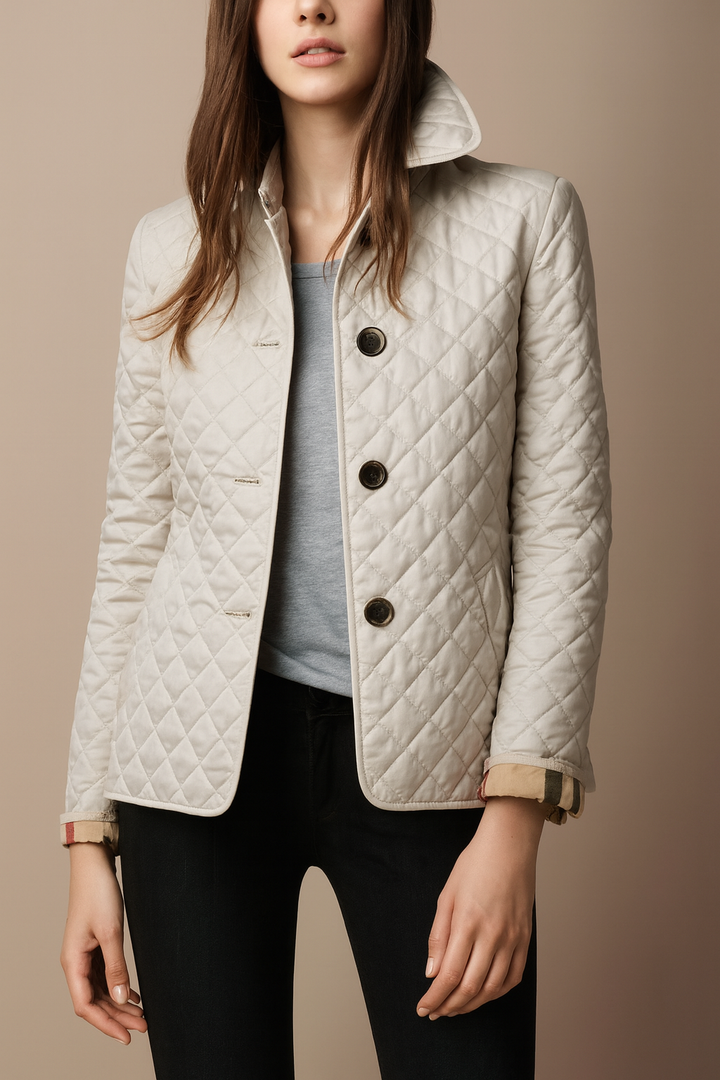 Women's Diamond-Quilted Jacket with Stand Collar
