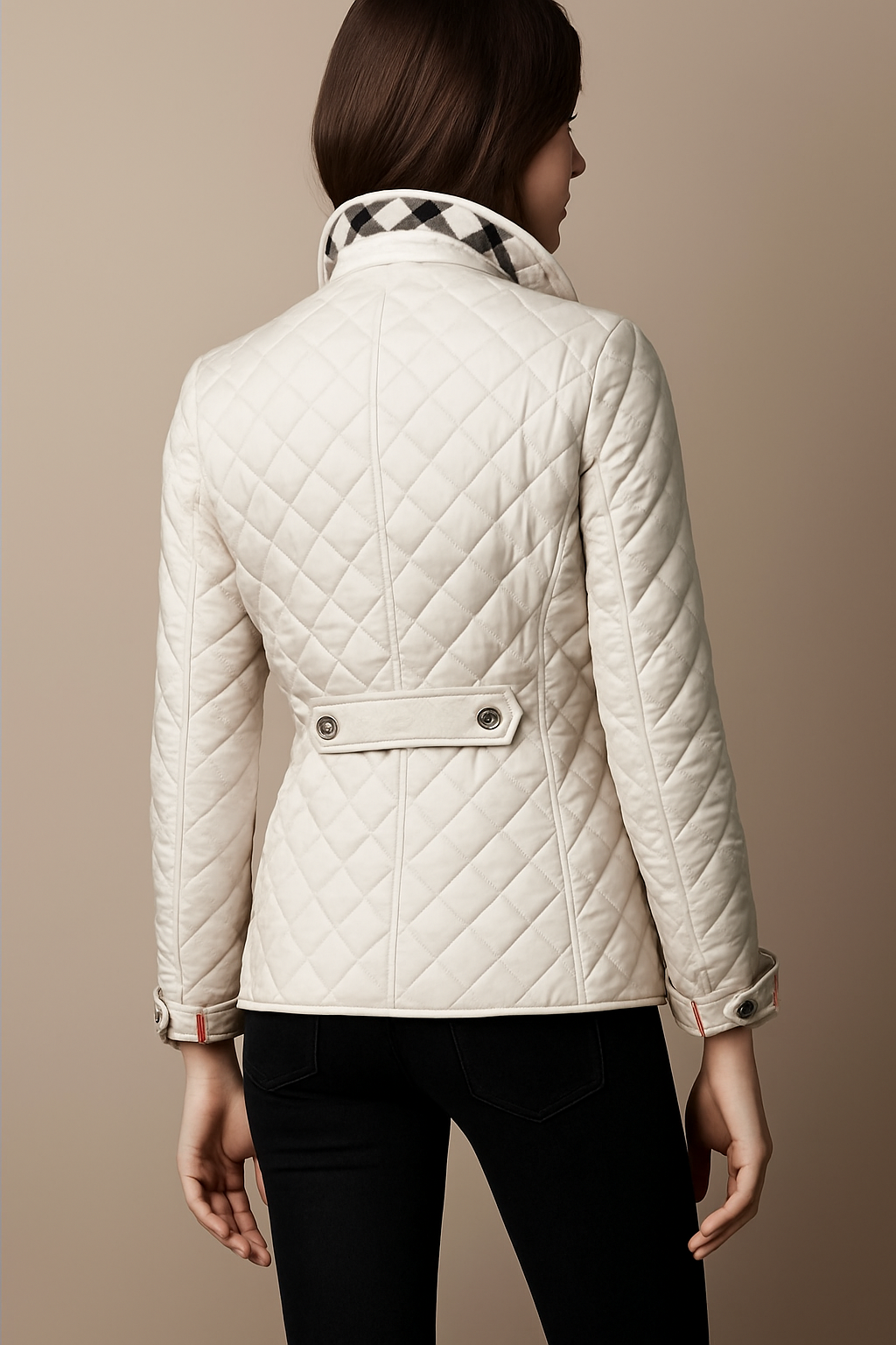 Women's Diamond-Quilted Jacket with Stand Collar