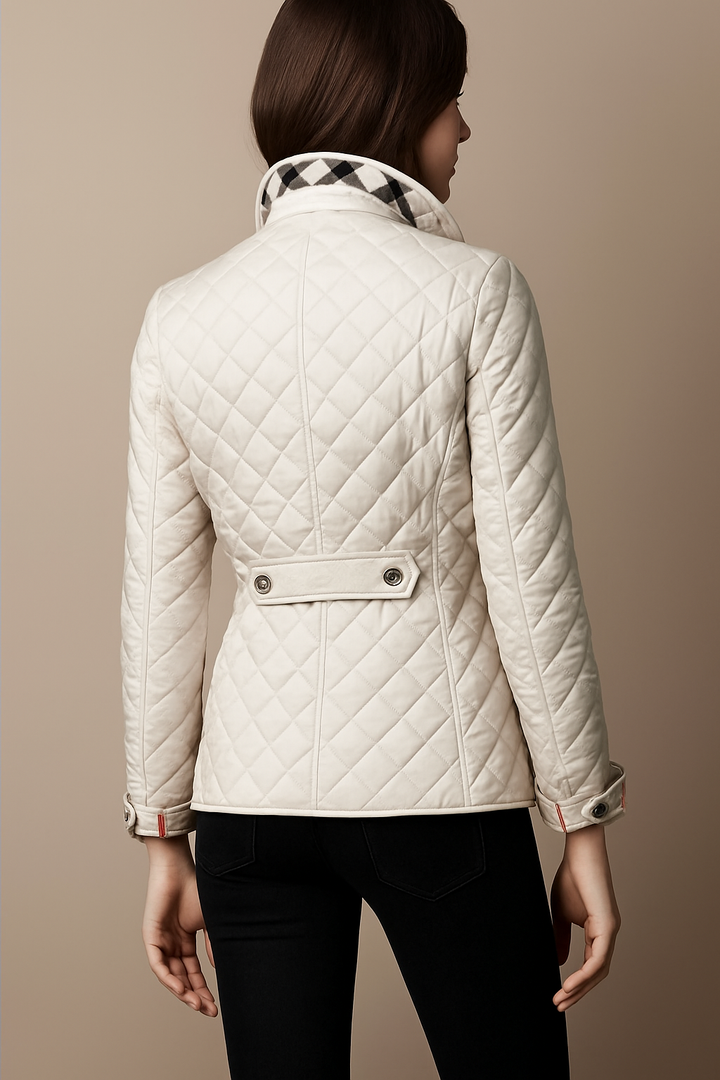 Women's Diamond-Quilted Jacket with Stand Collar