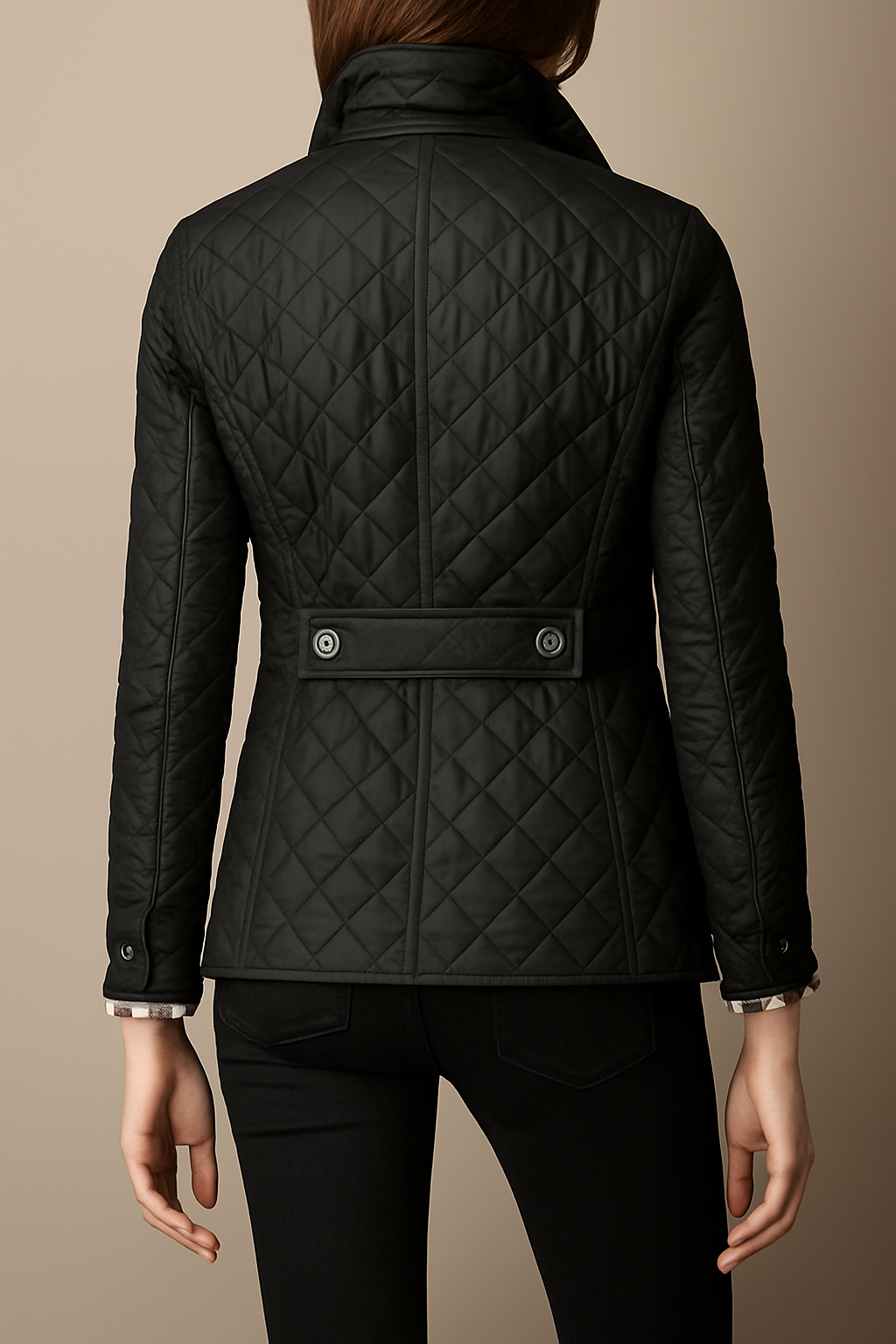 Women's Diamond-Quilted Jacket with Stand Collar
