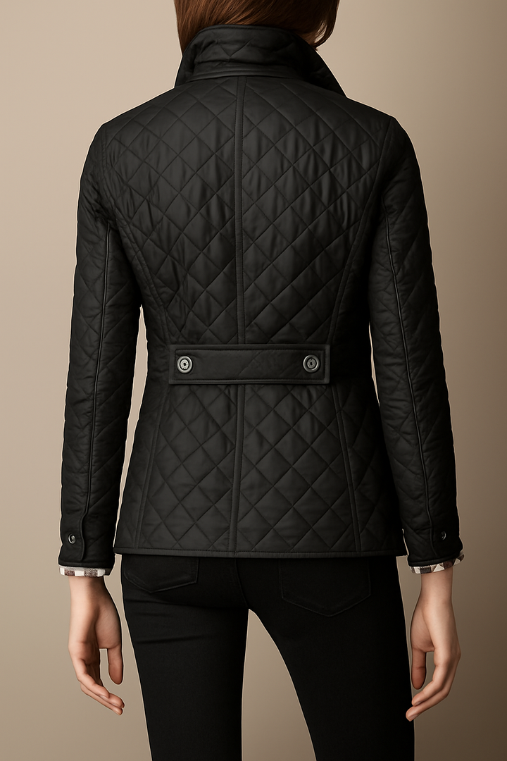 Women's Diamond-Quilted Jacket with Stand Collar