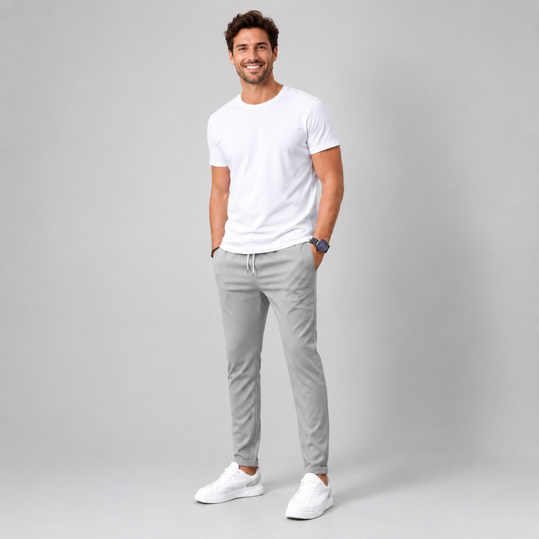 Men's Slim Fit Tapered Drawstring Pants