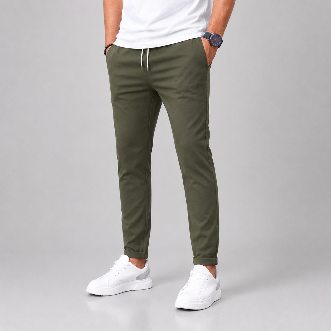 Men's Slim Fit Tapered Drawstring Pants
