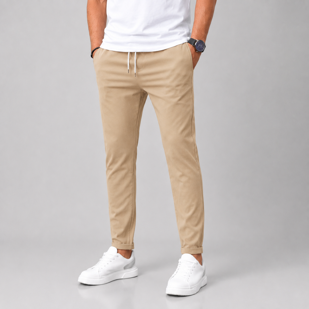 Men's Slim Fit Tapered Drawstring Pants