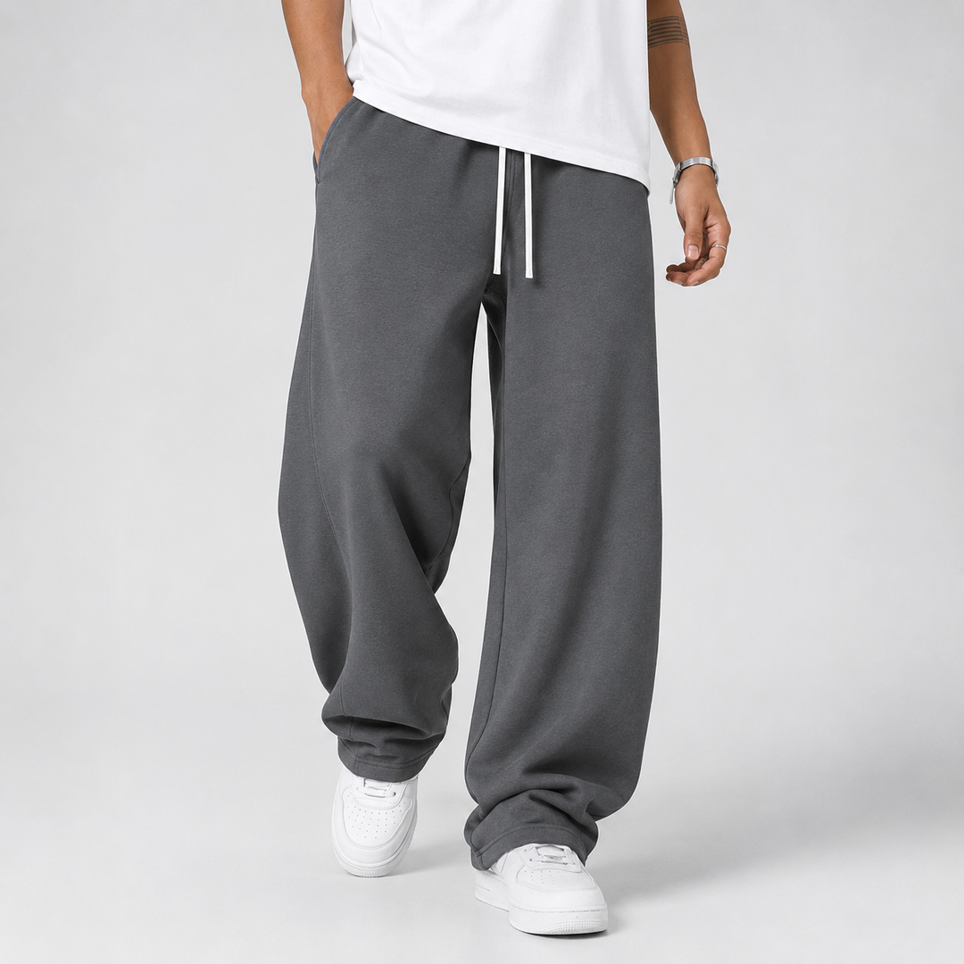 Men's Thick Knit Jogger Pants with Drawstring Waist