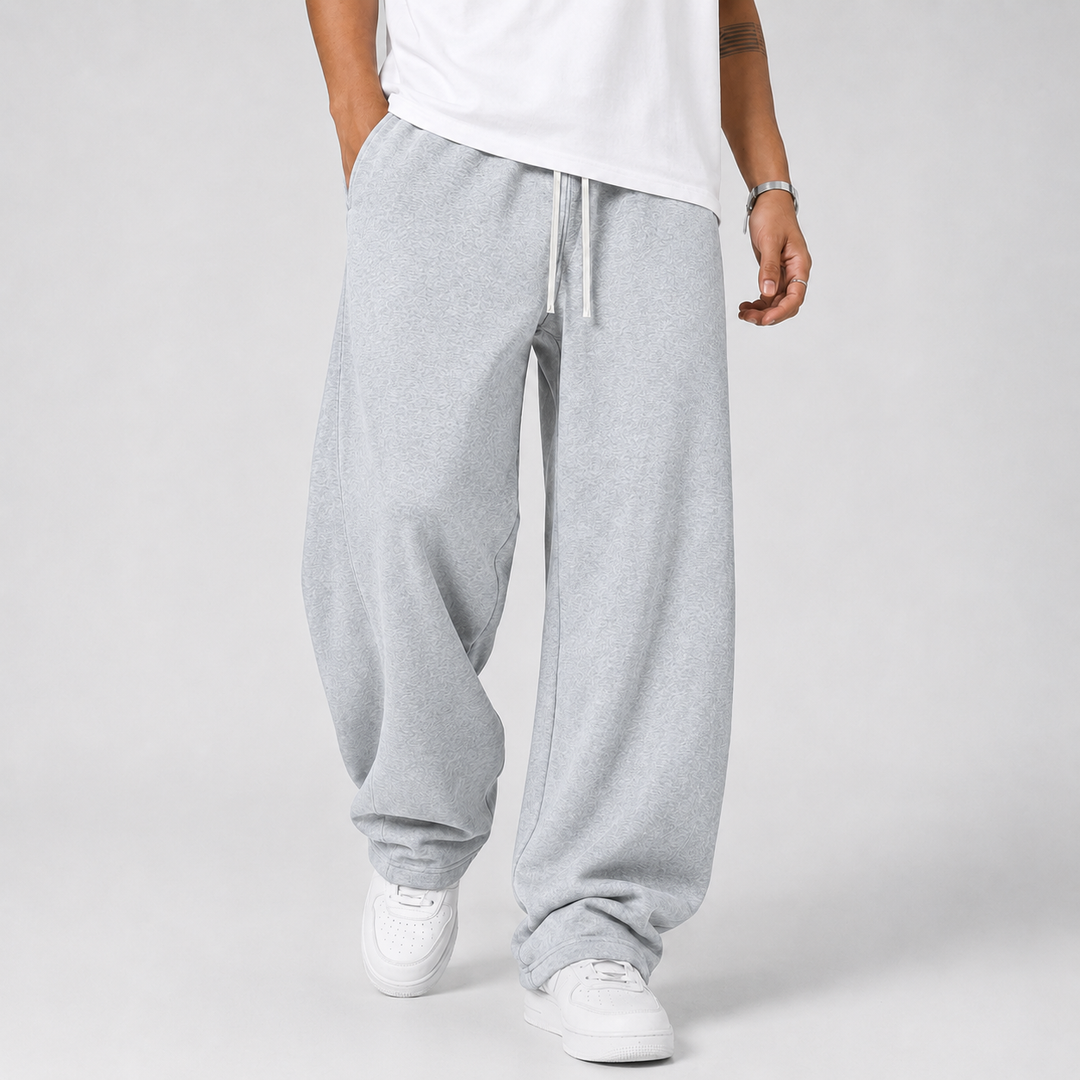 Men's Thick Knit Jogger Pants with Drawstring Waist