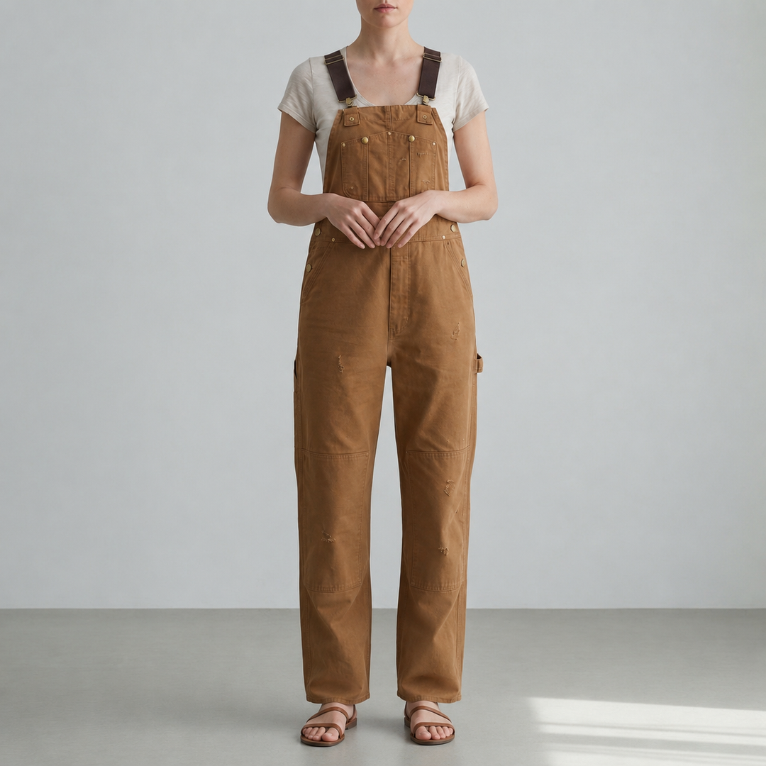 Women's Canvas Bib Overalls with Adjustable Straps