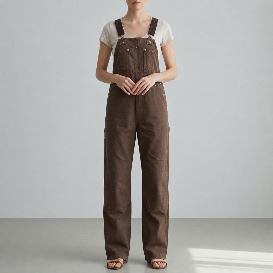 Women's Canvas Bib Overalls with Adjustable Straps