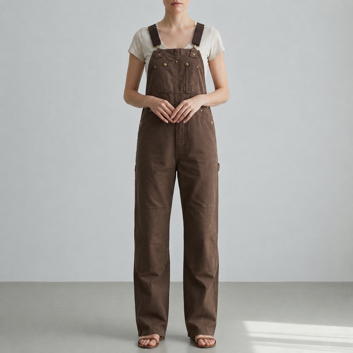 Women's Canvas Bib Overalls with Adjustable Straps