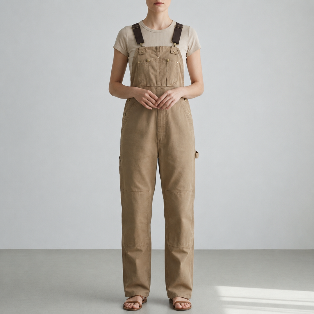 Women's Canvas Bib Overalls with Adjustable Straps