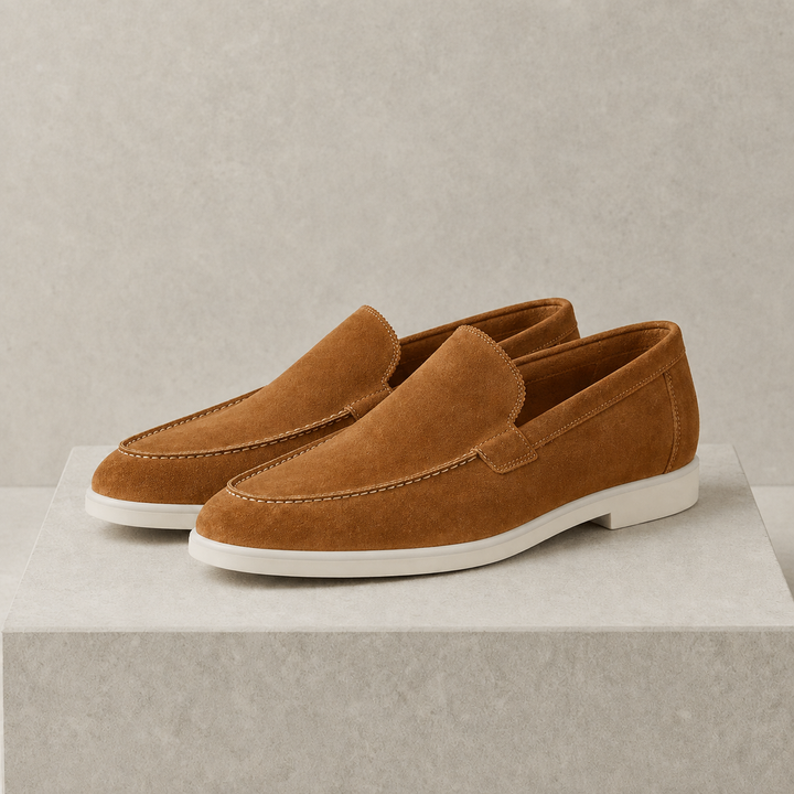 Men's Suede Slip-On Loafers with Padded Collar