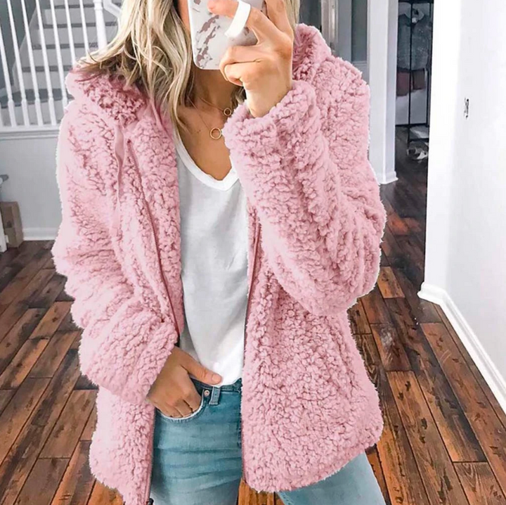 Women's Hooded Sherpa Fleece Jacket