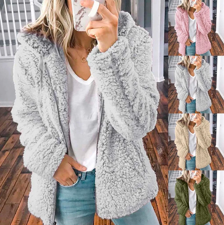 Women's Hooded Sherpa Fleece Jacket