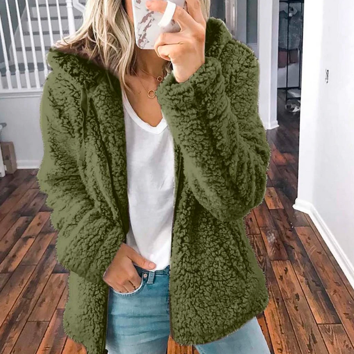 Women's Hooded Sherpa Fleece Jacket