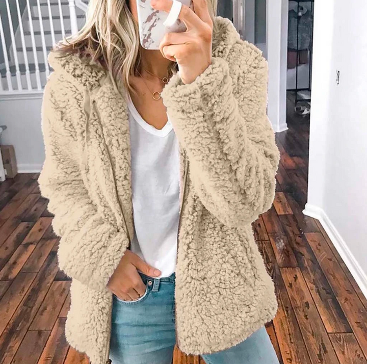 Women's Hooded Sherpa Fleece Jacket