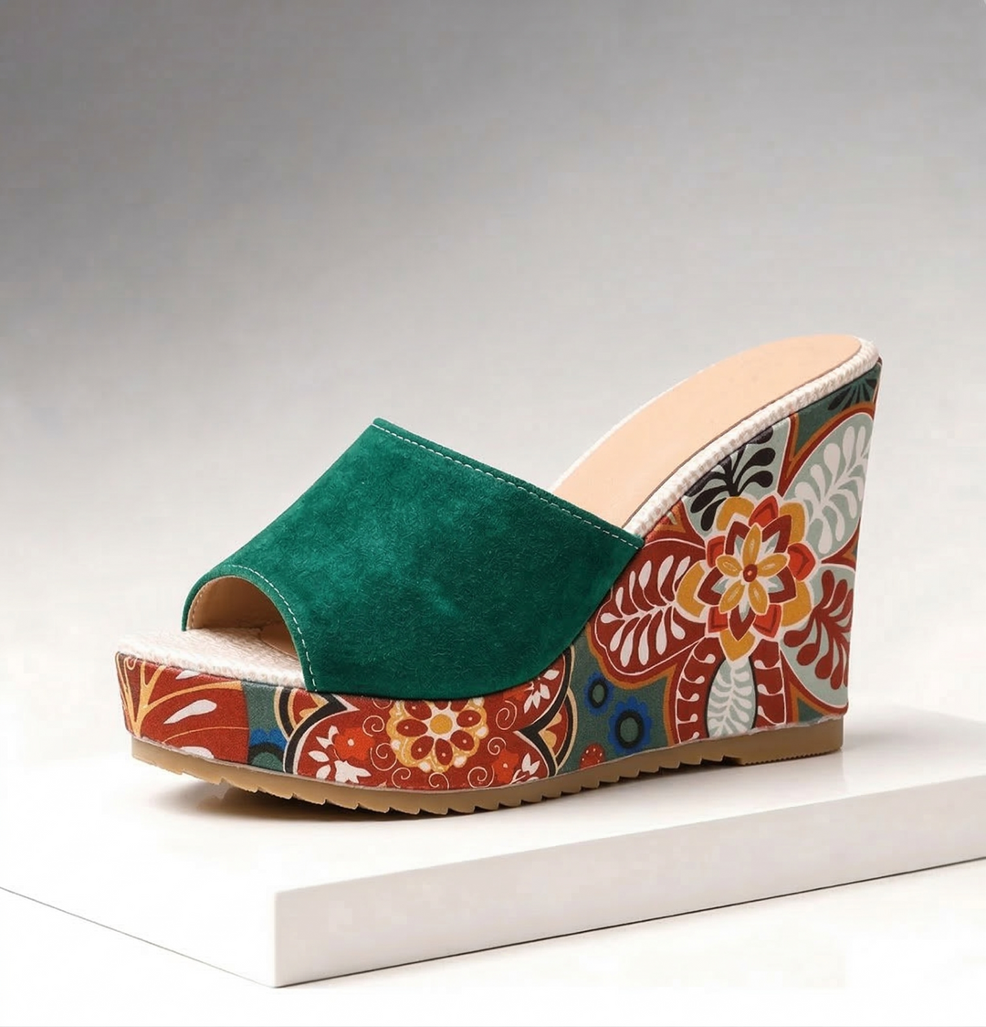 Women's Floral Platform Wedge Sandals