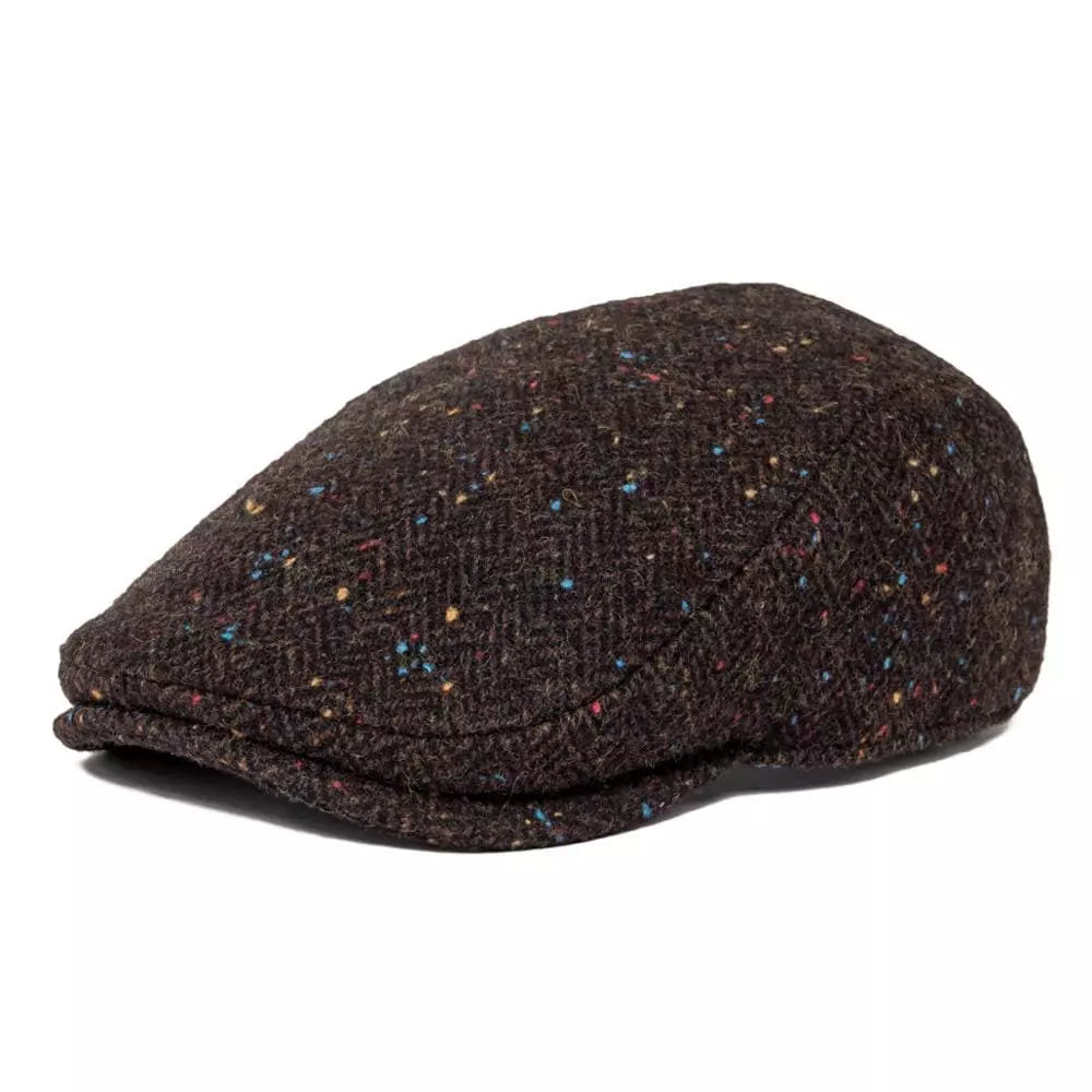Men's Wool Herringbone Flat Cap