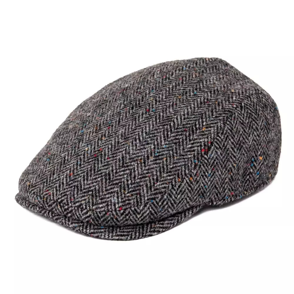 Men's Wool Herringbone Flat Cap