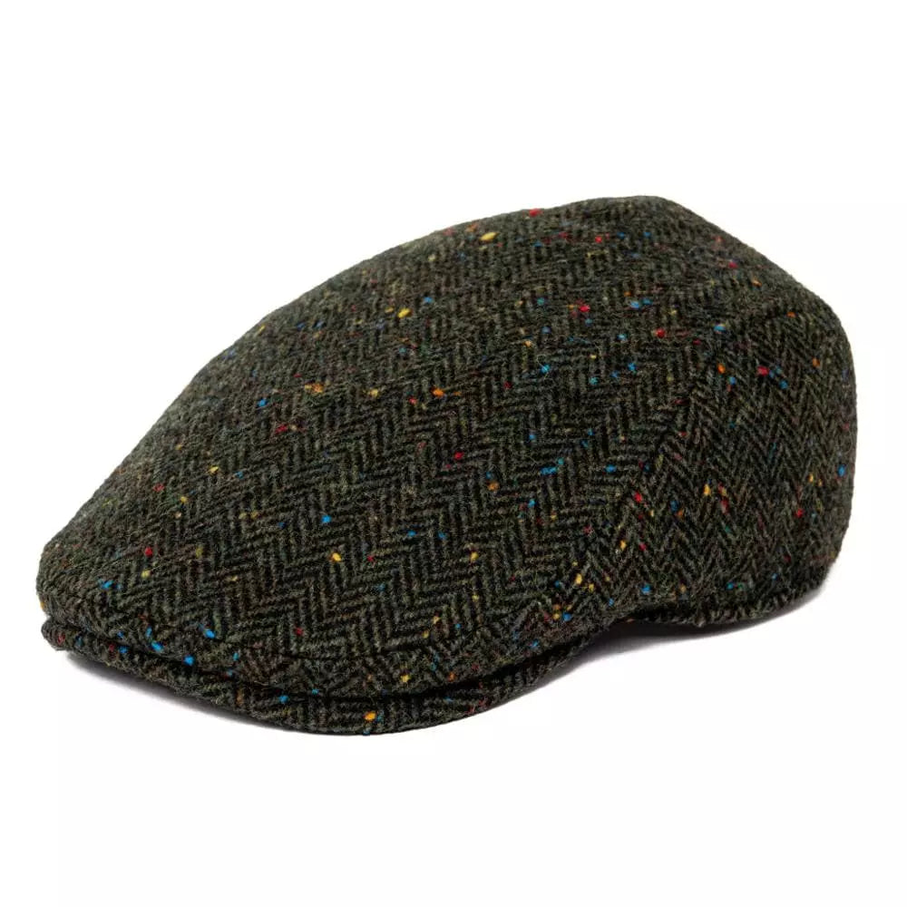 Men's Wool Herringbone Flat Cap