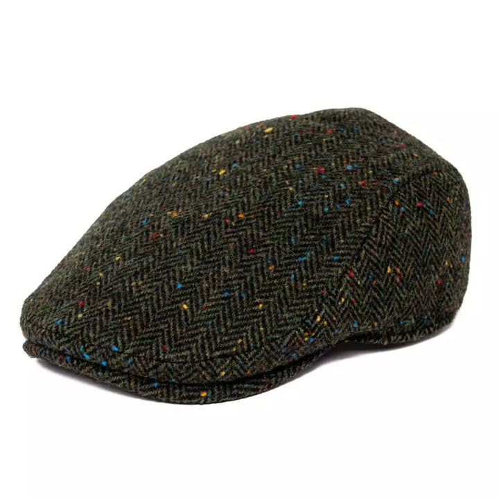 Men's Wool Herringbone Flat Cap