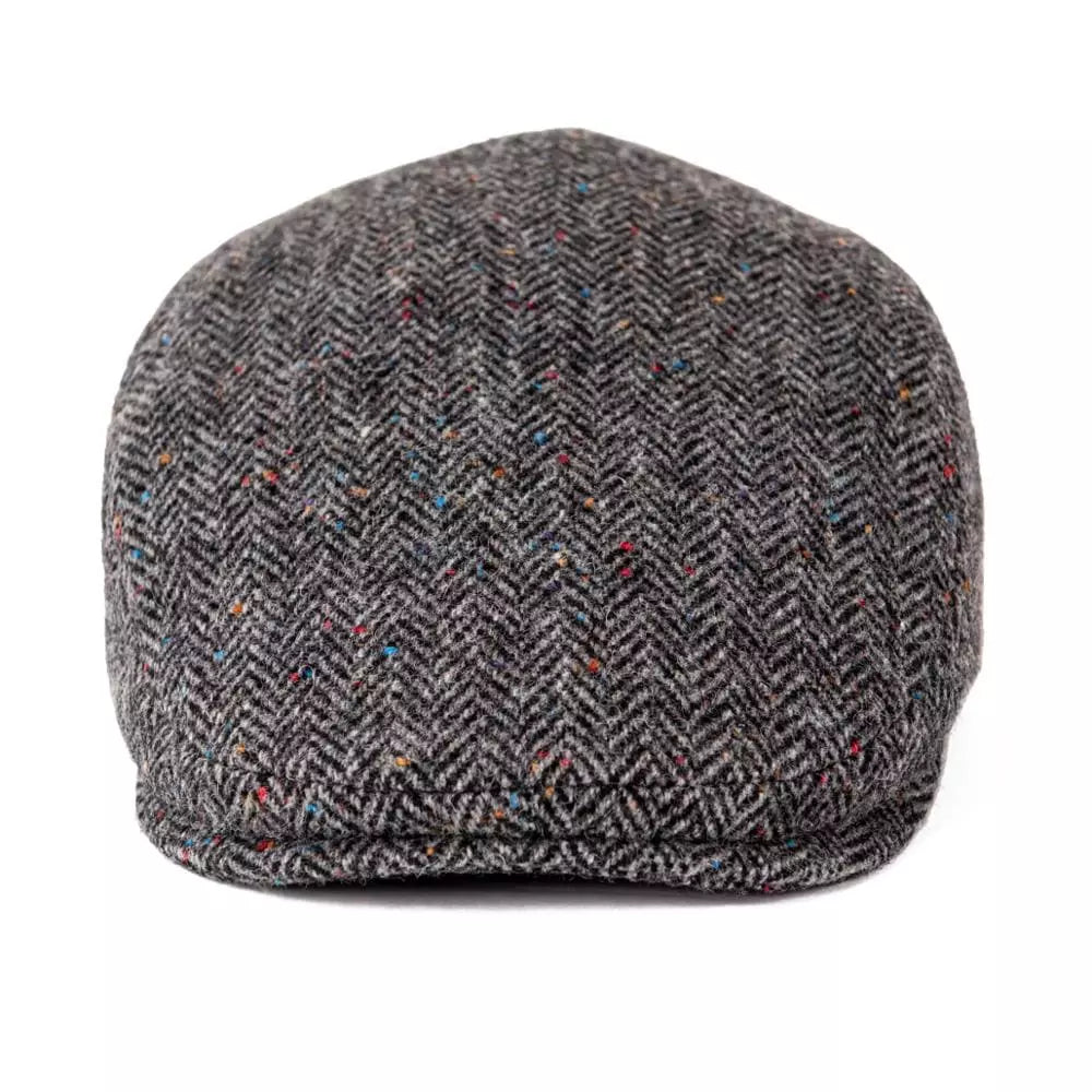 Men's Wool Herringbone Flat Cap