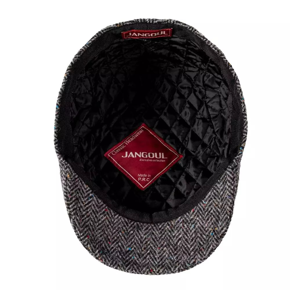 Men's Wool Herringbone Flat Cap