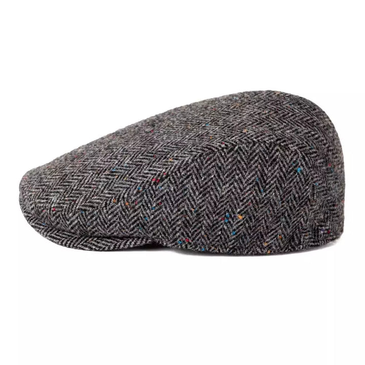 Men's Wool Herringbone Flat Cap