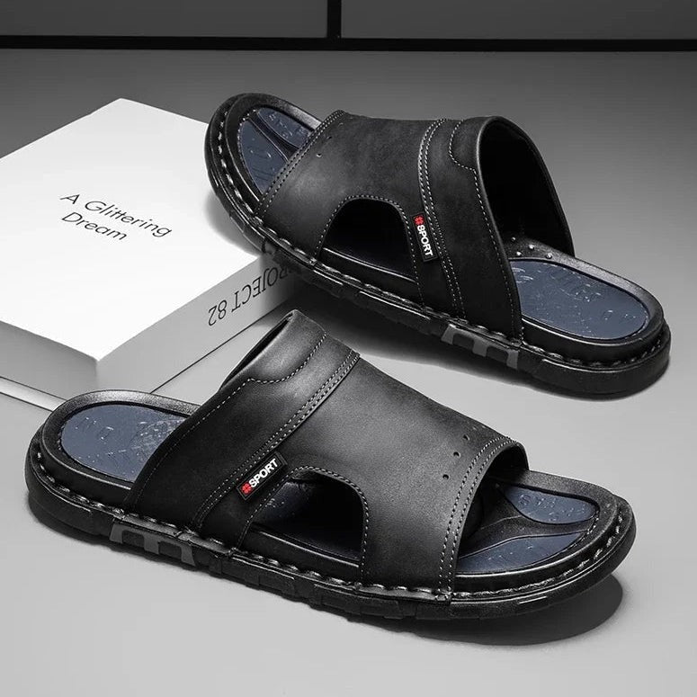 Orthopedic Leather Slide Sandals