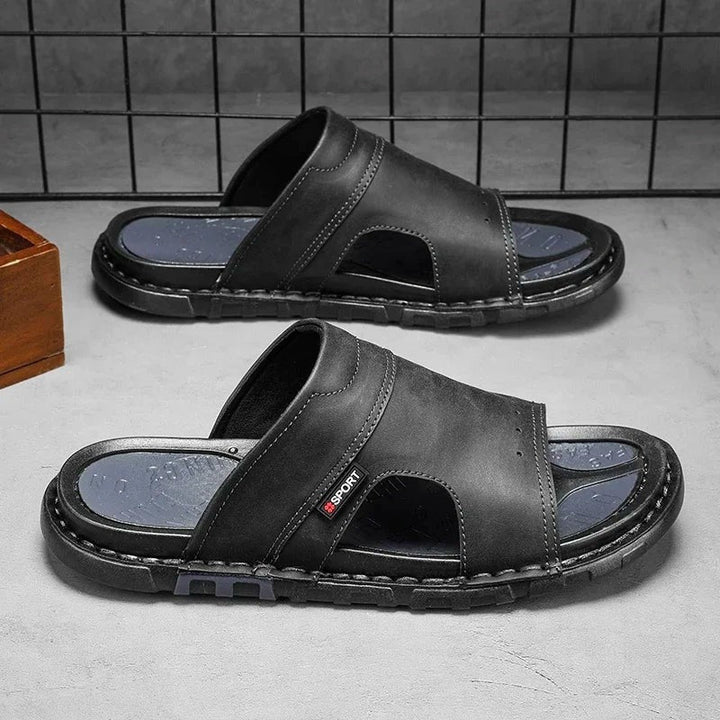 Orthopedic Leather Slide Sandals