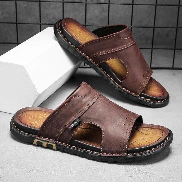 Orthopedic Leather Slide Sandals