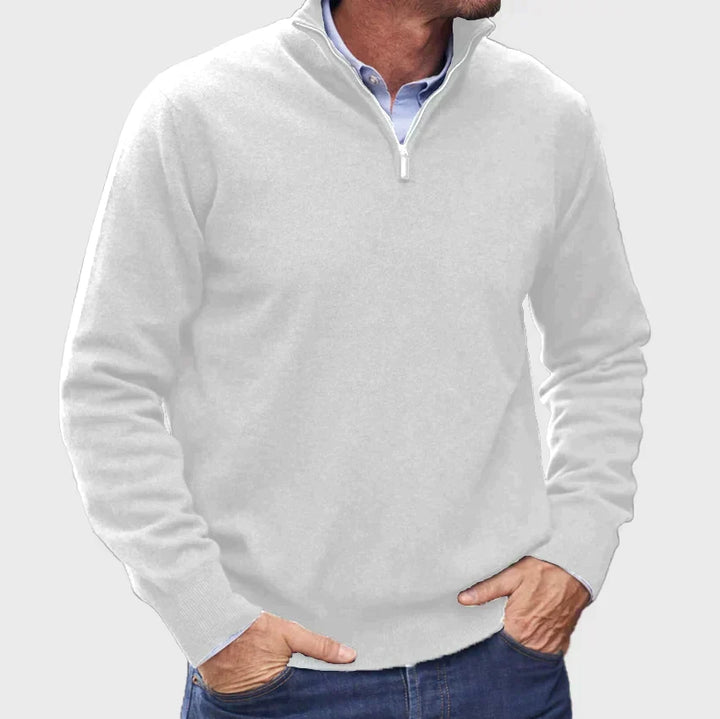 Men's Quarter Zip Mock Neck Sweater