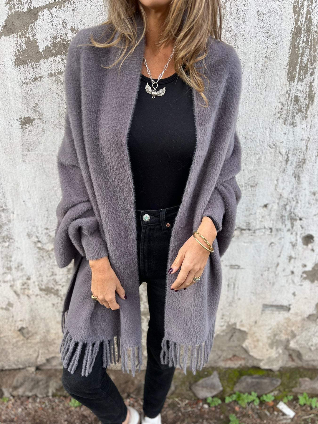 Soft Knit Fringe Cardigan