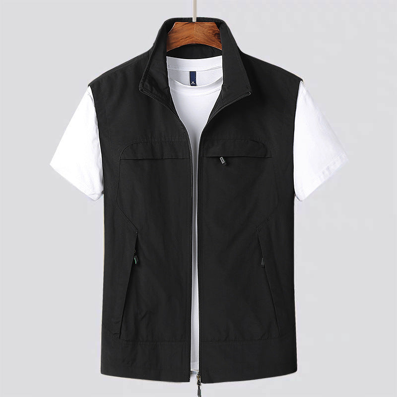 Men's Zip-Up Utility Vest with Chest Pocket