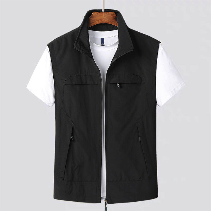 Men's Zip-Up Utility Vest with Chest Pocket