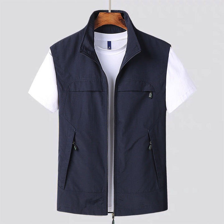 Men's Zip-Up Utility Vest with Chest Pocket