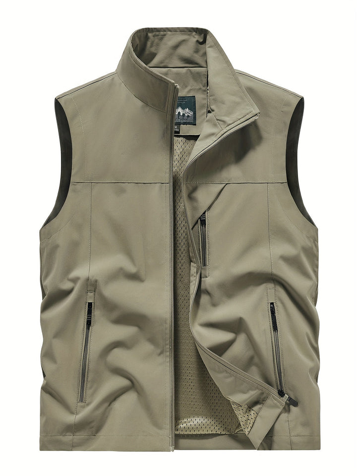 Men's Utility Vest with Multiple Zip Pockets