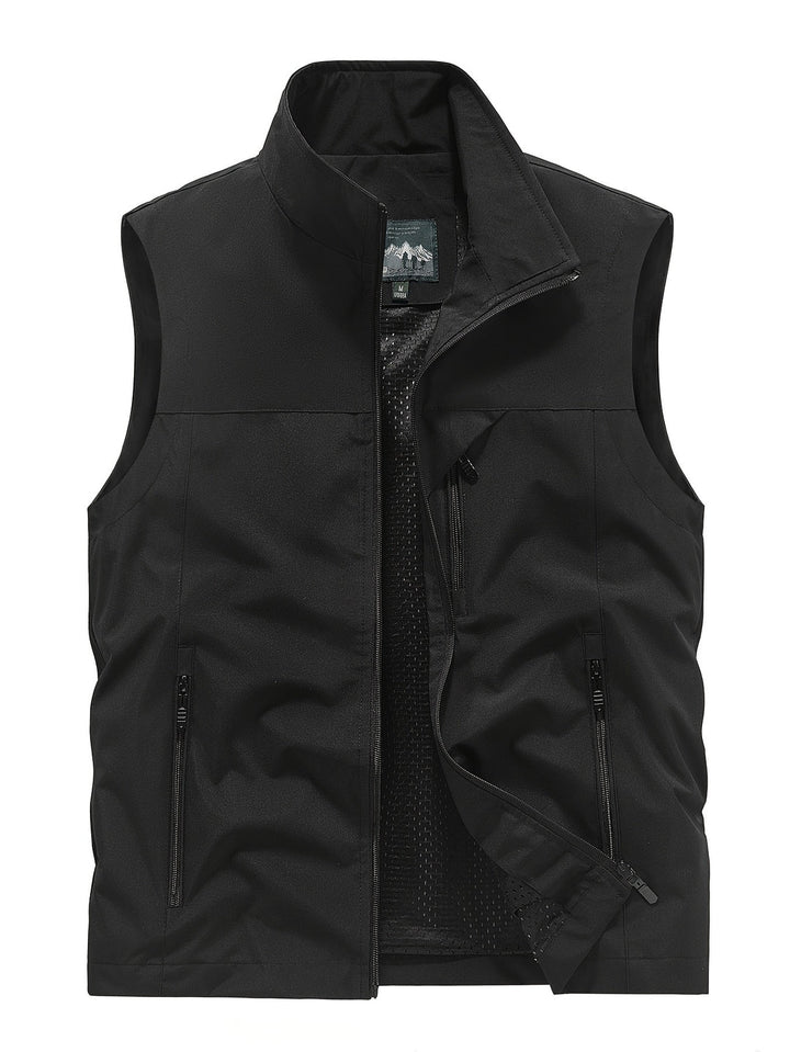 Men's Utility Vest with Multiple Zip Pockets