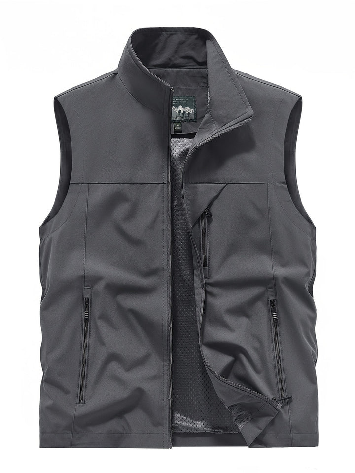 Men's Utility Vest with Multiple Zip Pockets