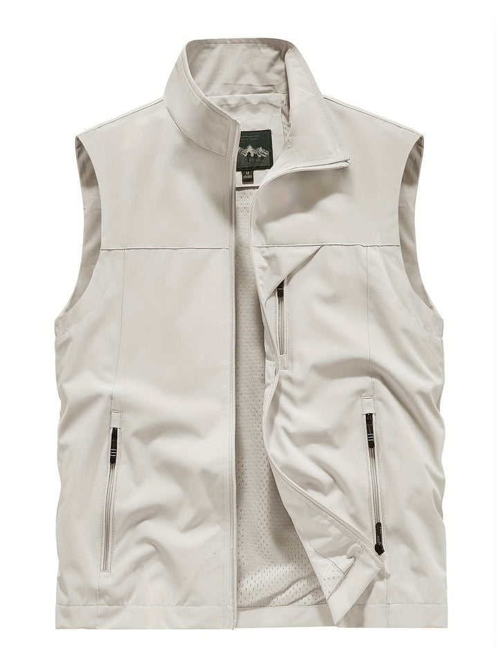Men's Utility Vest with Multiple Zip Pockets
