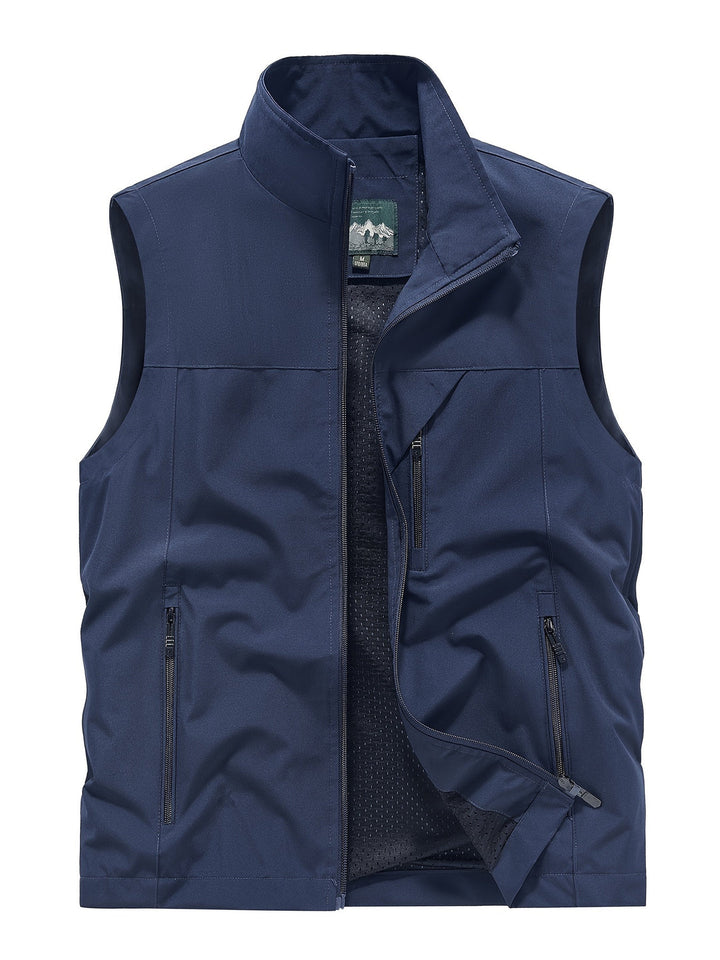 Men's Utility Vest with Multiple Zip Pockets