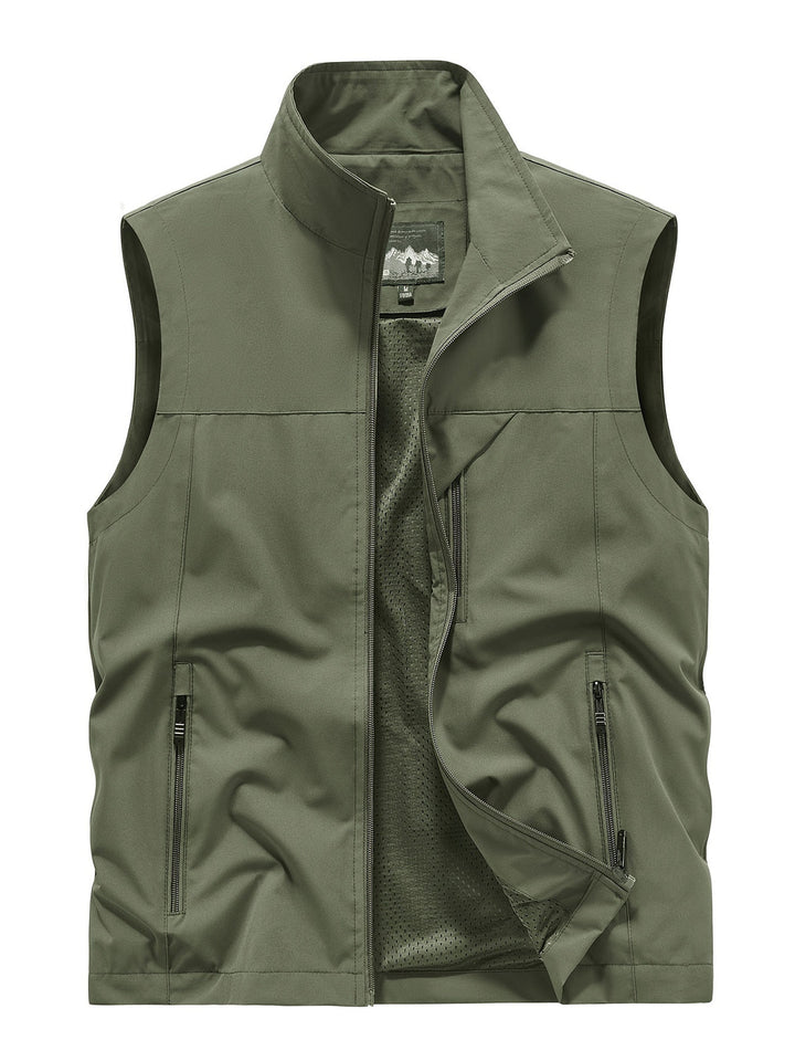 Men's Utility Vest with Multiple Zip Pockets