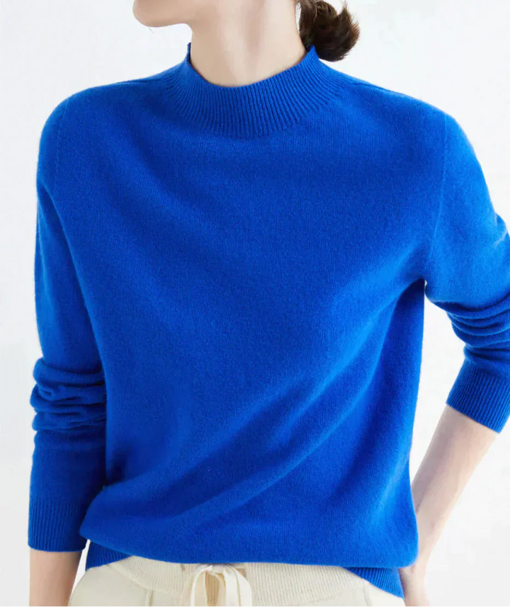 Women's Ribbed Mock Neck Fitted Sweater